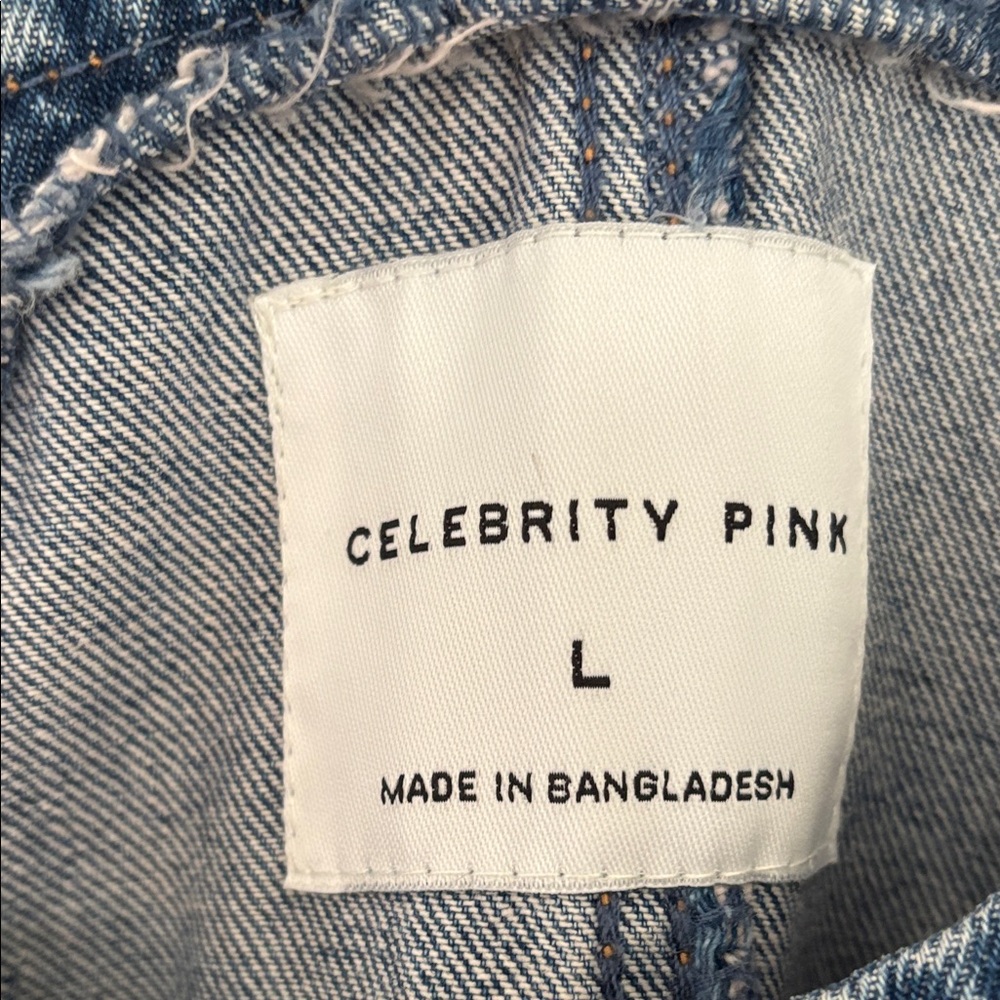 Celebrity Pink Light Blue Denim Overalls - Picture 2 of 7